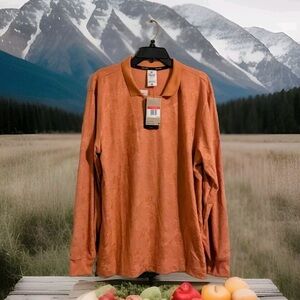 Nike Tech Pack Jaquard Orange Long Sleeve collared Shirt-L
